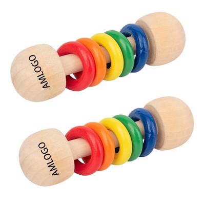 Handcrafted Wooden Baby Rattle Toy