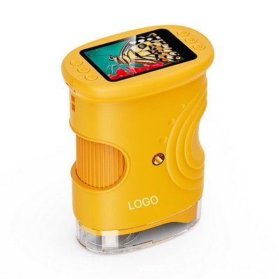 2-in-1 Kids Digital Camera & 1000X Microscope Handheld 2MP HD Science Education Tool 2-Inch IPS