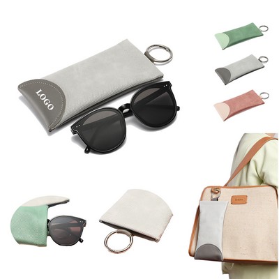 Portable Soft Leather Sunglass Bag