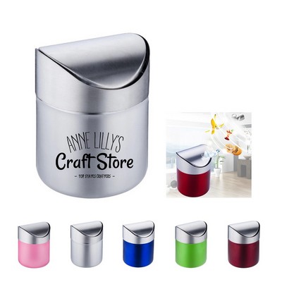 Car Stainless Steel Trash Can with Swing Lid