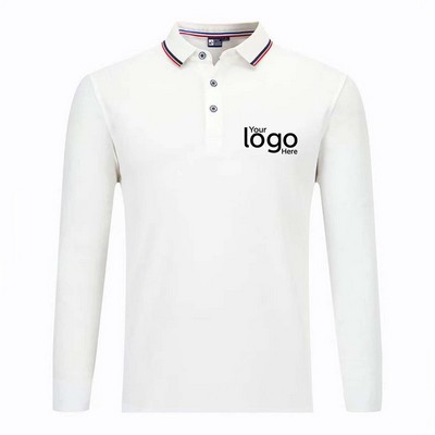 Cotton Long Sleeve Polo Shirt