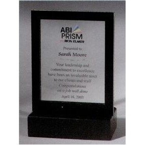 Black Framed Acrylic Award in Wood Base (4"x6")