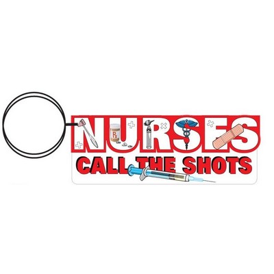 Nursing Slogan Executive Key Chain w/Mirrored Back (4 Square Inch)