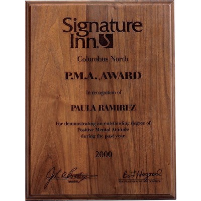Premium Walnut Lasered Award Plaque 12"x15"