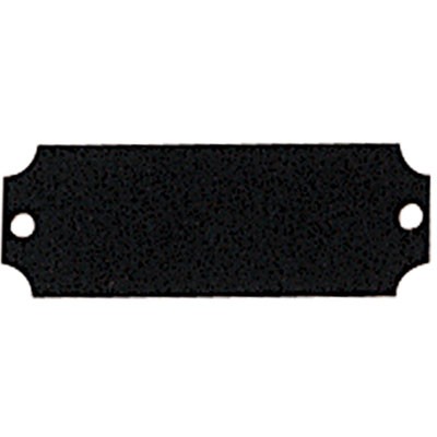 Black Brass Steel Plate w/Notched Corners & 2 Holes (2½" x 7/8")