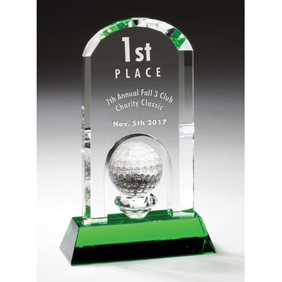 Honors Golf Arch Optic Crystal Award (6½"x 9¼")