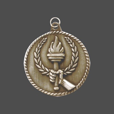 Silver Torch High Relief Medal (2")