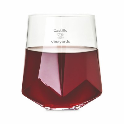 Viski® Faceted Crystal Wine Glass, set of 2