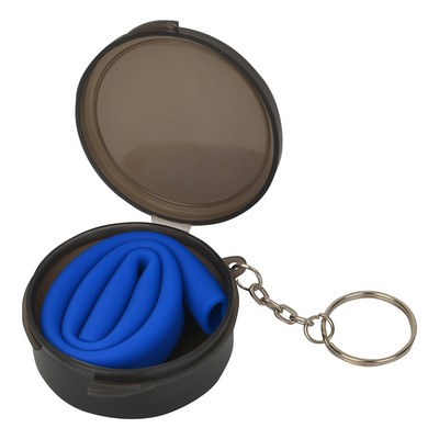 Silicone Straw in a Keychain Carrying Case