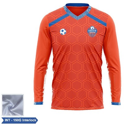 Sublimation Long Sleeve Soccer Jersey - 150G Interlock