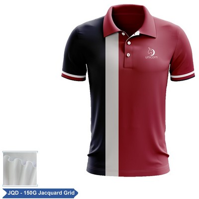Sublimation Jacquard Short Sleeve Polo - M/W/K
