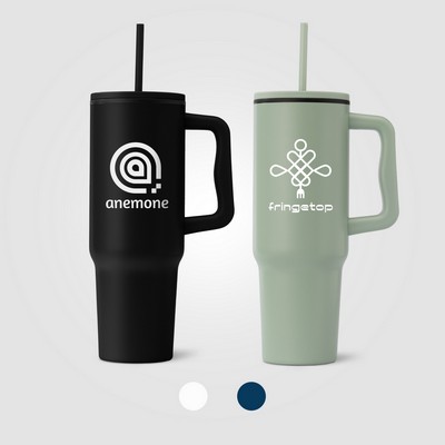 Polar - 40 oz. Stainless Steel Tumbler with Plastic Liner and Straw - Silkscreen