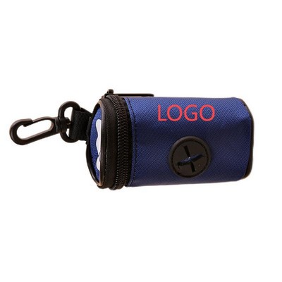 Portable Mesh Pet Waste Bag Dispenser Pouch With Carabiner