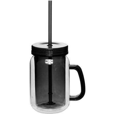 Mason Jars with Straw 17 oz