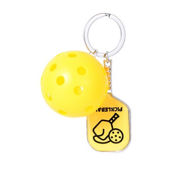 Pickleball Keychain - Mini Paddle & Ball Set