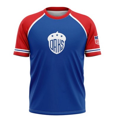 Full Custom Dye Sublimated Short Sleeve CrewNeck Baseball Jersey - USA MADE