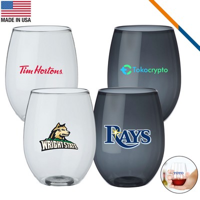 Thad Recycled Plastic Stemless Wineglass - 16 OZ.