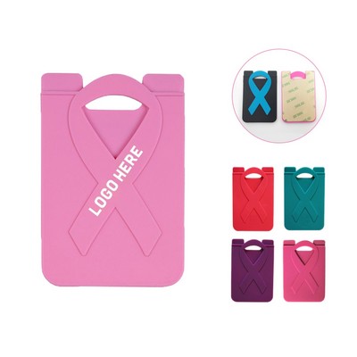 Awareness Silicone Phone Wallet with Ribbon