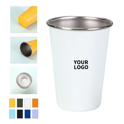 Black Stainless Steel Shatterproof Sixteen Ounce Pint Glass