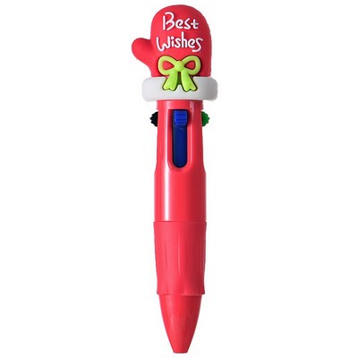 Christmas Four Color Cute Cartoon Retractable Ballpoint Pen