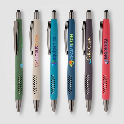 Avalon Recycled Plastic Stone Finish Stylus Pen - Full-Color Inkjet