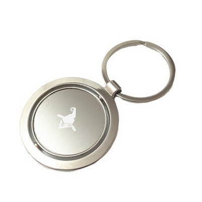 Metal Rotating Round Keychain