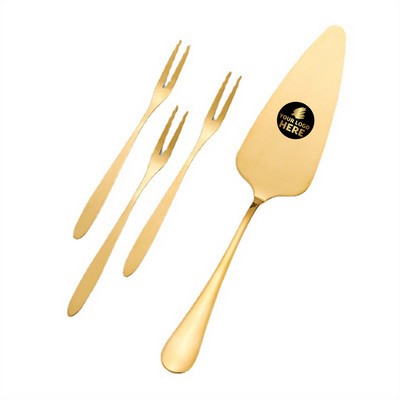 Elegant Stainless Steel Cake Serving Set