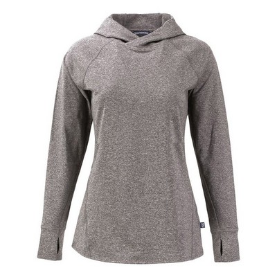 Cutter and Buck Ladies Adapt Knit Recycled Heathered Hooded Pullover