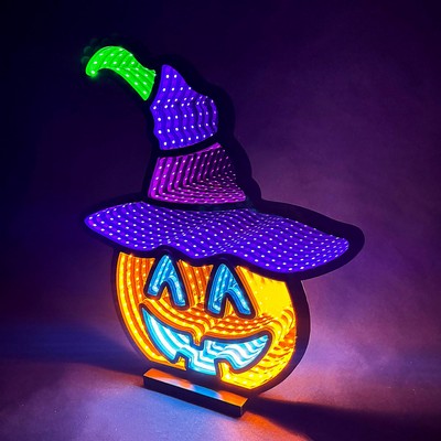 Custom Pumpkin With Hat Infinity Neon Sign