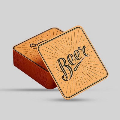 Custom Square Pulpboard Coaster - Printed Glossy - 4.5" Sq x 80 pt