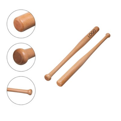 Classic Wooden Baseball Bat with Decorative Wooden Ring