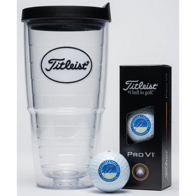 Titleist 3-Ball Tervis Tumbler with Titleist Embroidered Patch