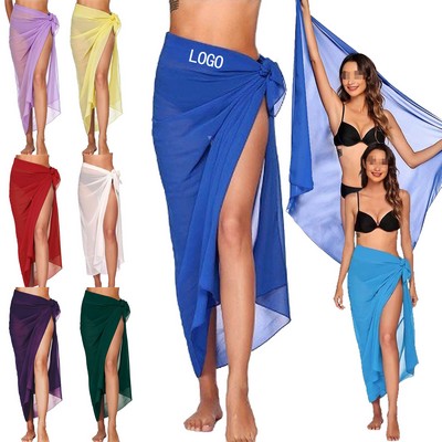 Custom One-Piece Long Sarong Swimsuit Cover-Up