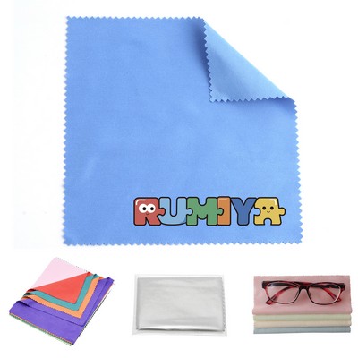 Full Color Microfiber Glasses Cloth w/ Clear Pouch