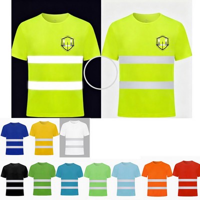 Hi Viz Odor Reducing Reflective Tape Safety Workwear T-Shirt