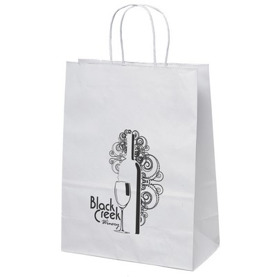 Jenny - White Shopper - Flexo Ink Print (10" x 5" x 13")