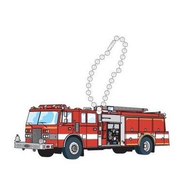 Fire Truck Promotional Line Key Chain w/ Black Back (6 Square Inch)