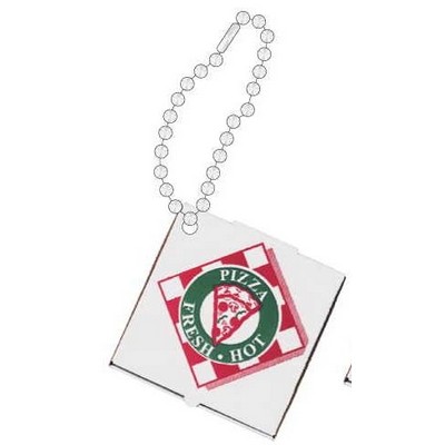 Pizza Box Promotional Key Chain w/ Black Back (12 Square Inch)