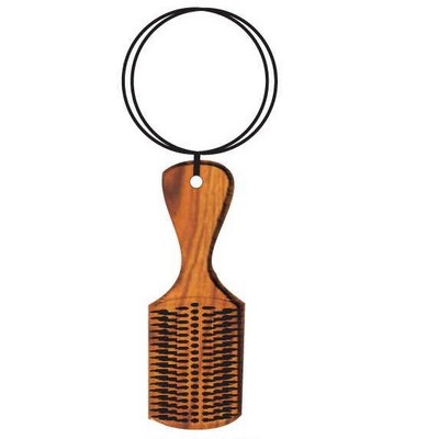 Hair Brush Executive Keychain w/Mirrored Back (2 Square Inch)