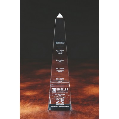 10" Crystal Grooved Obelisk Award