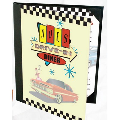 Printed Triple Panel Continuous Book Style Menu Cover (4 1/4"x14)