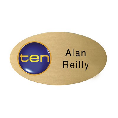 Full Color Digital Printed Gold or Silver Aluminum Metal Badge