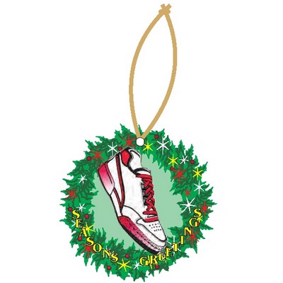 Sneaker Christmas Wreath Ornament w/ Clear Mirrored Back (4 Square Inch)