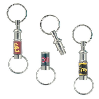 Full Color Nickel Plated Brass Pull Apart Valet Keytag (1 3/4"x3/4")