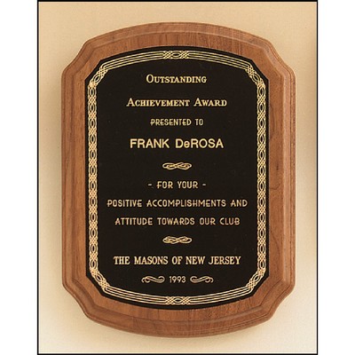 Walnut Plaque with Braided Border (7" x 8")