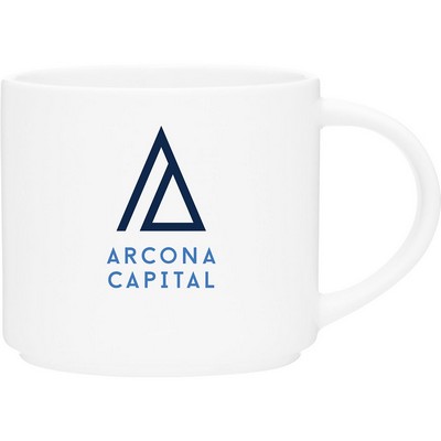 16 oz Monaco Ceramic Mug (Matte White/White)
