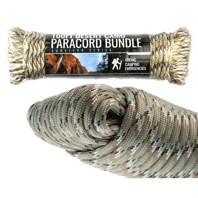 7 Strand Desert Camouflage Paracord w/550 LBS Pull Strength (100' x 5/32")