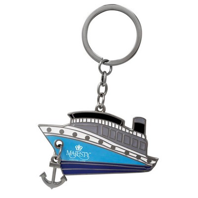 Blue/Silver Cruise Ship Key Chain