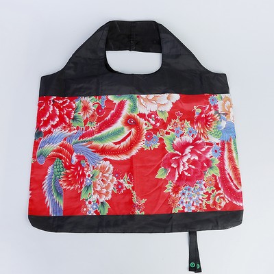 RPET Spring Roll Style Folding Tote Bag With Reinforced Handle
