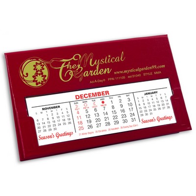 MMA Deskdate® Refillable Desk Calendar, Classic Red